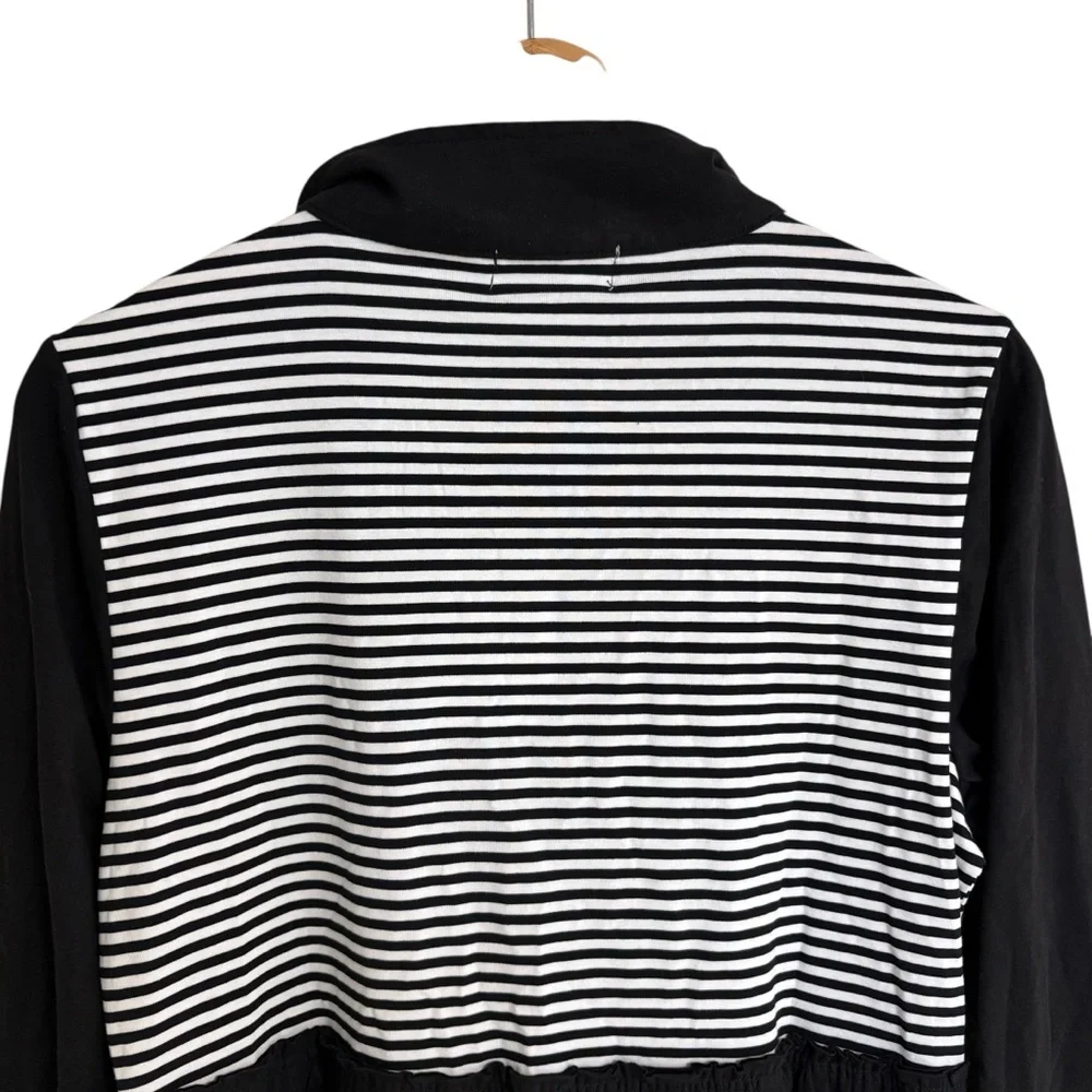 Neon Buddha black white stripes front row tiered ruffle zip up jacket pockets XS - Picture 11 of 15
